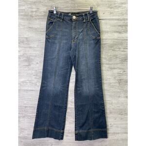 Vintage Rocawear Jeans Womens 9 Blue Denim Wide Leg Mid Rise 90s Hip Hop